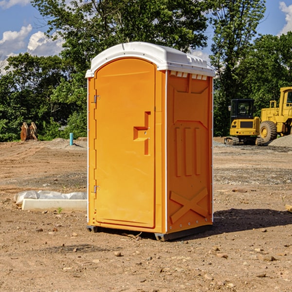 how often are the portable restrooms cleaned and serviced during a rental period in Granger Ohio